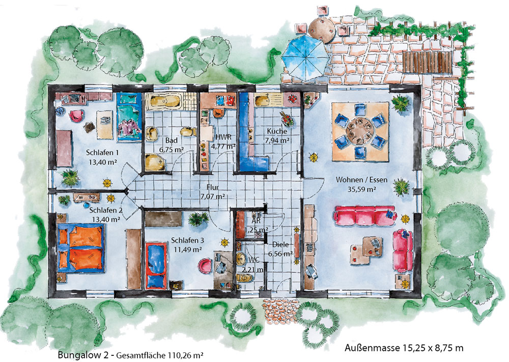 Bungaolow 1 Erdgeschoss