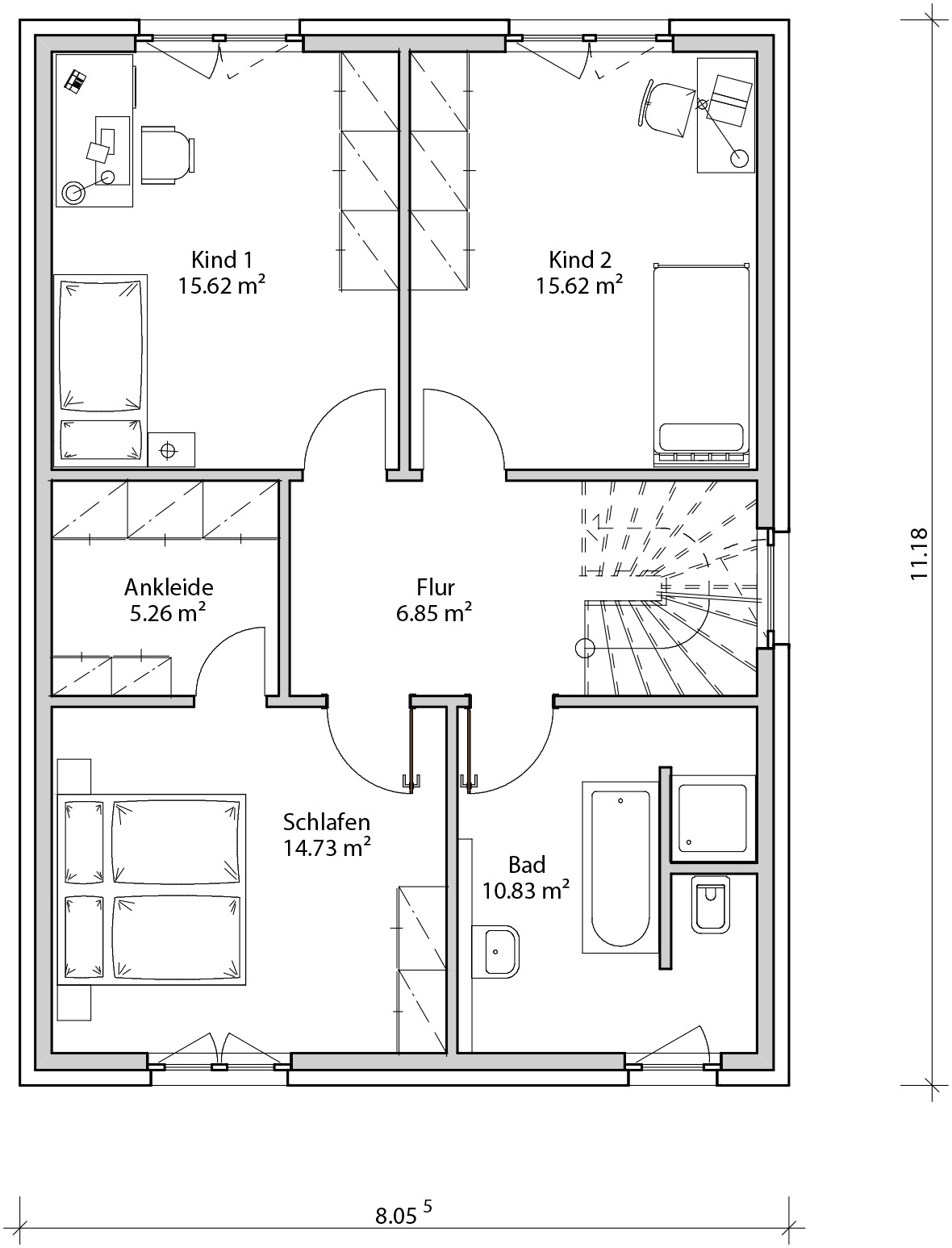 Stadtvilla S1 Dachgeschoss