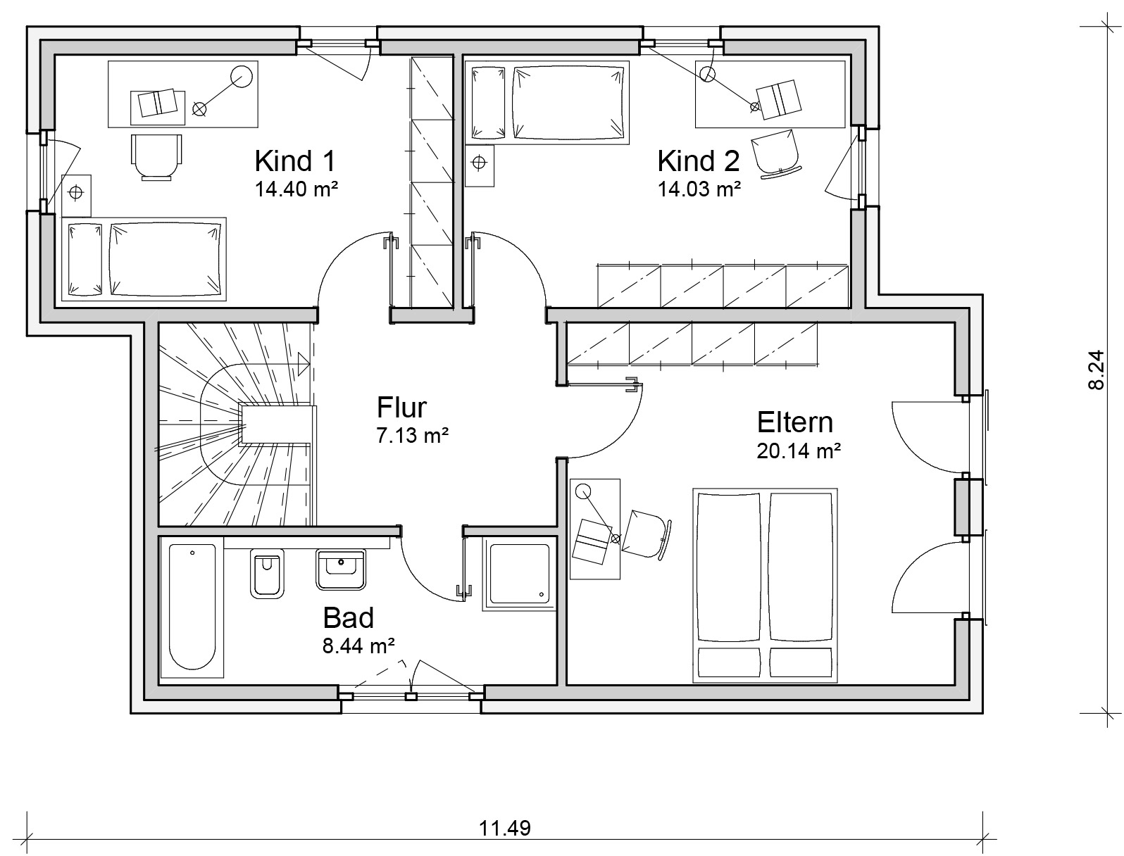 Stadtvilla S4 Dachgeschoss