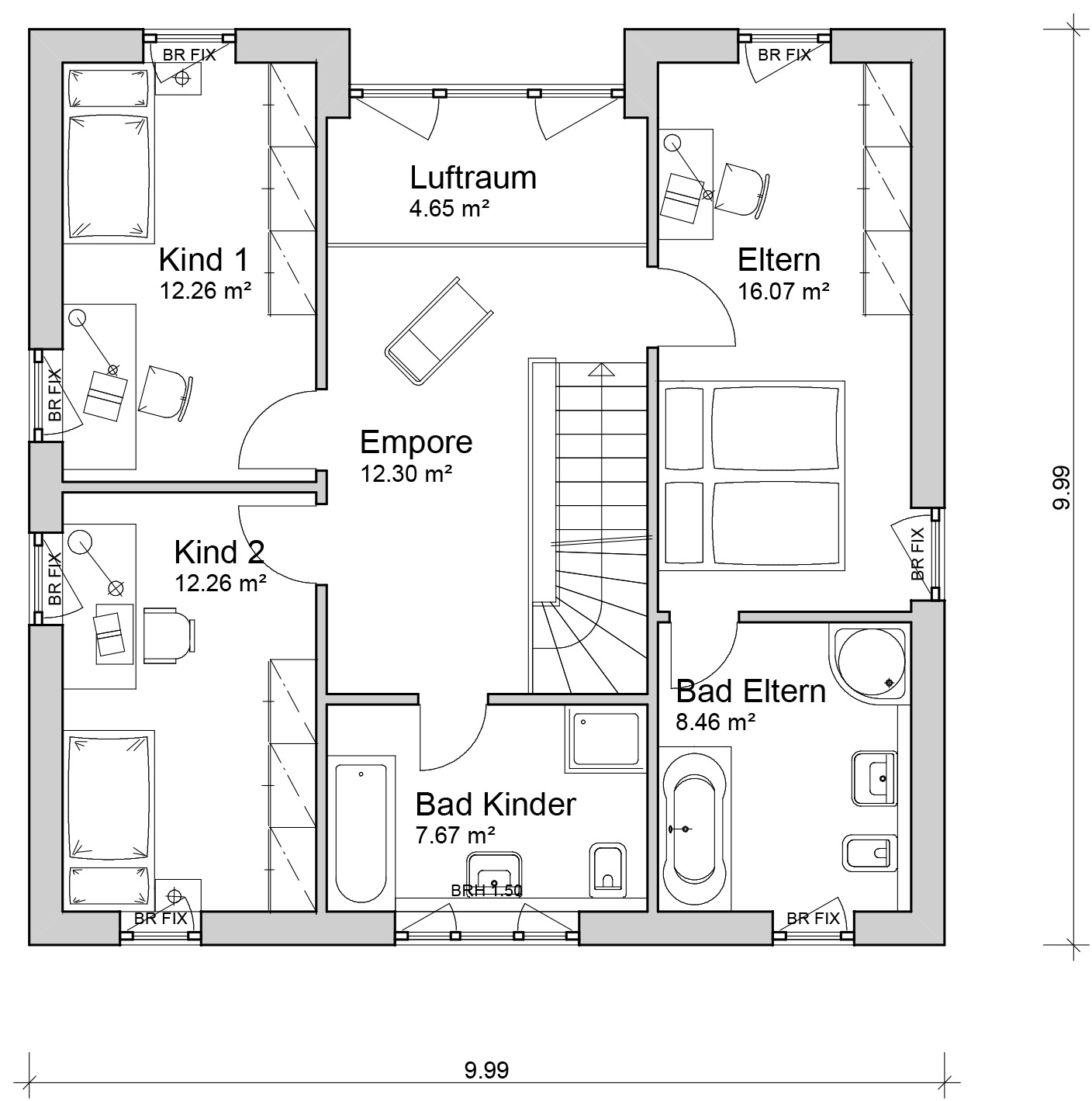 Stadtvilla S6 Dachgeschoss