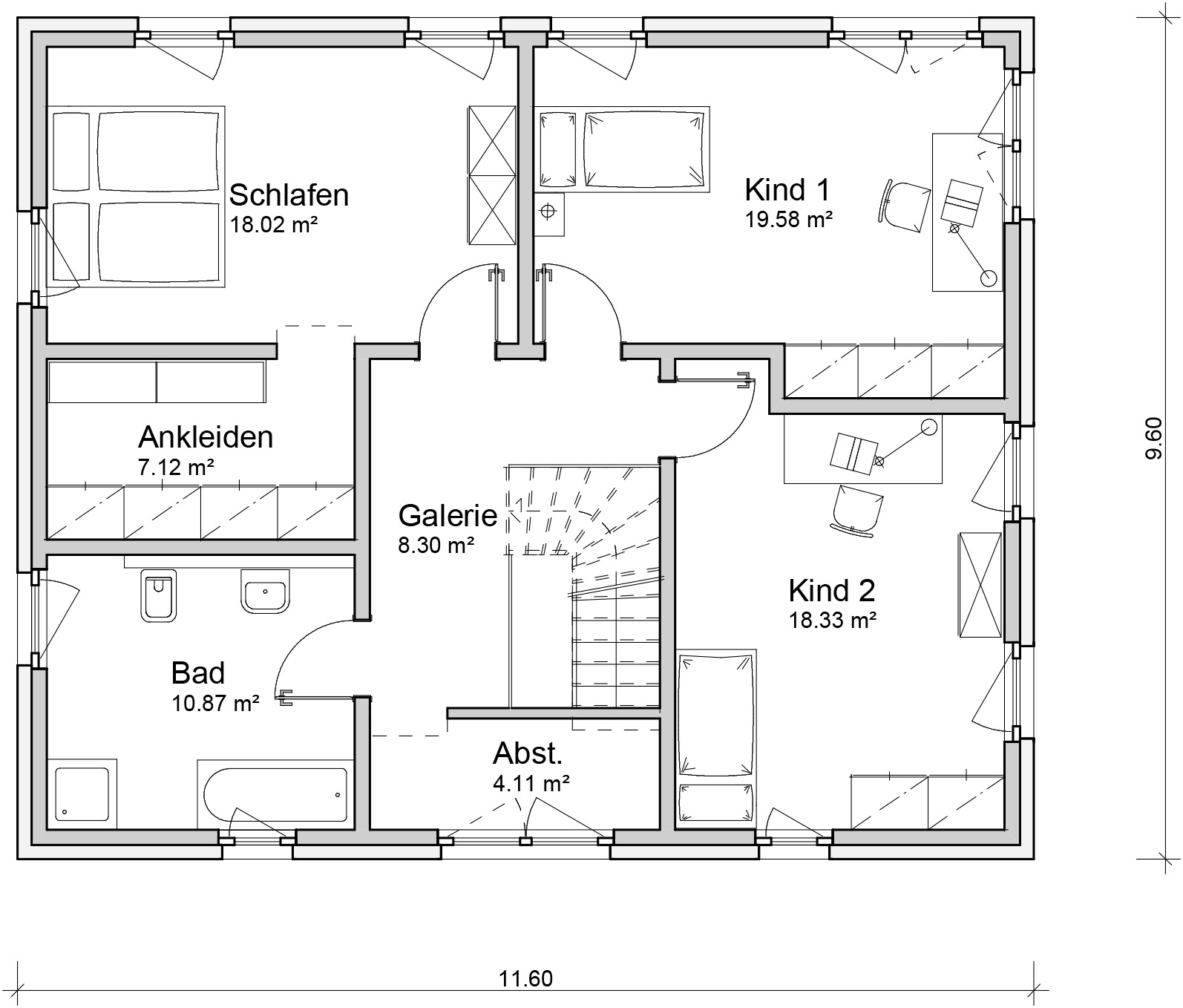 Stadtvilla S8 Dachgeschoss