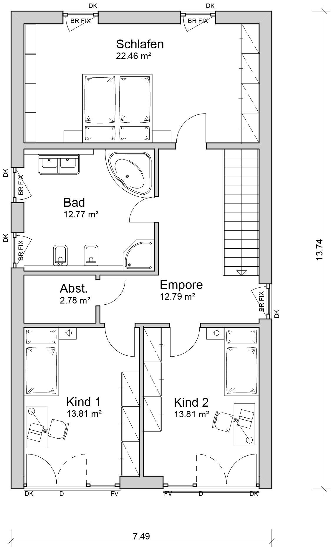 Stadtvilla S9 Dachgeschoss